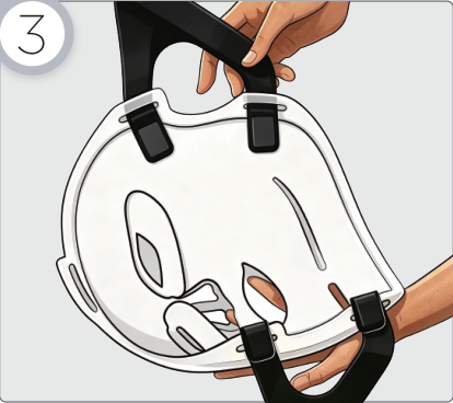 Attach the right strap.